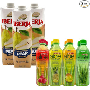 Aloe & Pear Refreshment Combo - 8 Aloe Vera Variety + 3 Pear Nectar